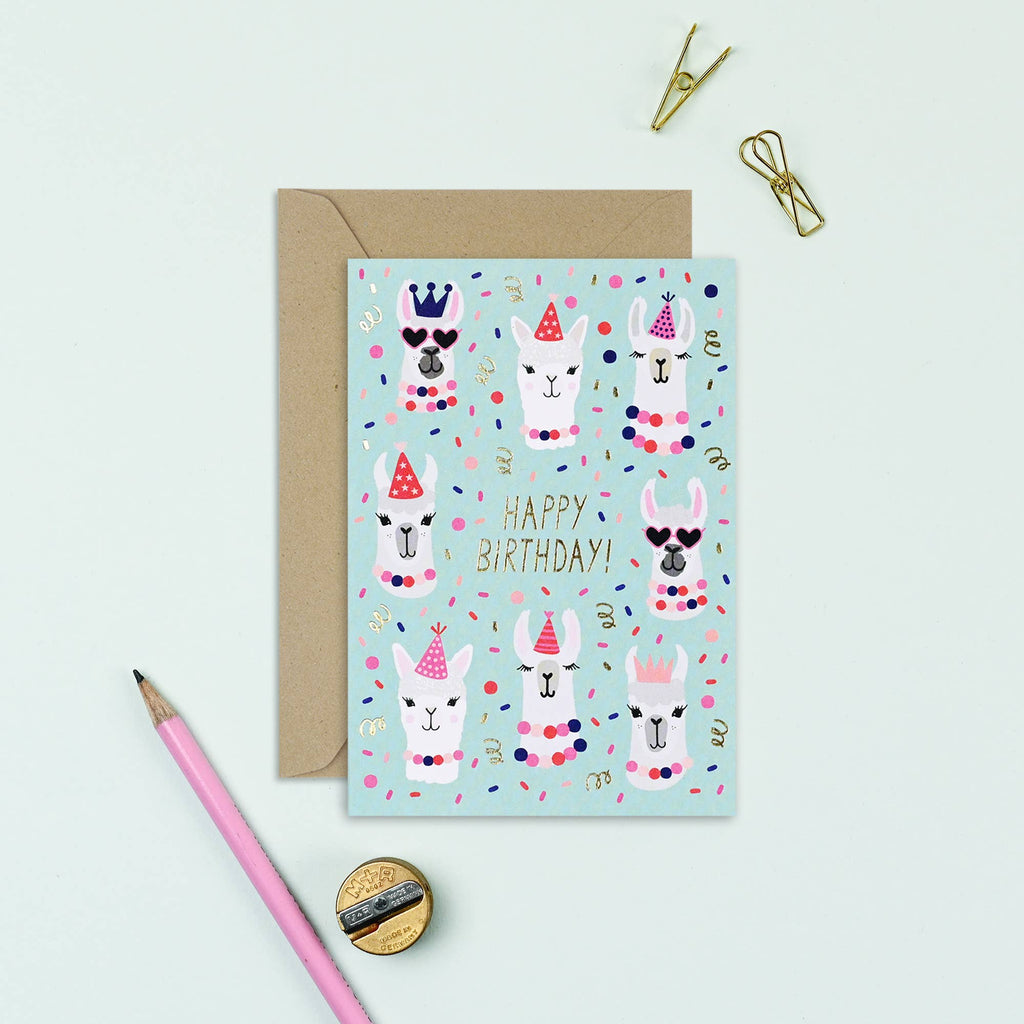 Mifkins - Party Llamas Children's Birthday Card | Kid's Birthday Card