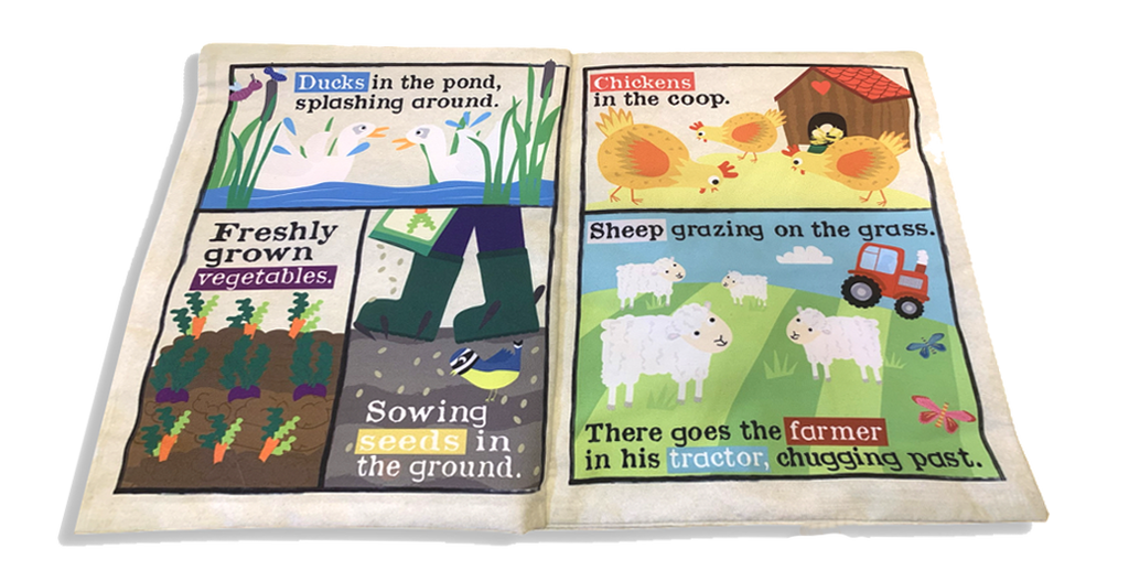 Jo & Nic's Crinkly Cloth Books - Nursery Times Crinkly Newspaper - Farm Animals