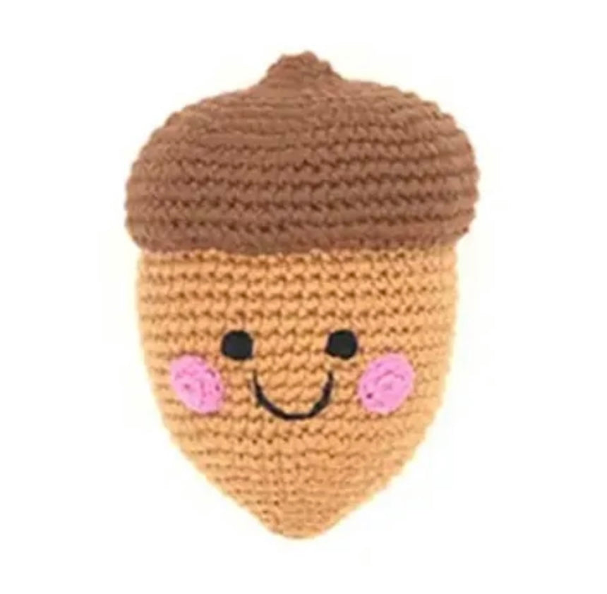 Fair Trade Pebble Friendly Acorn Cotton Rattle