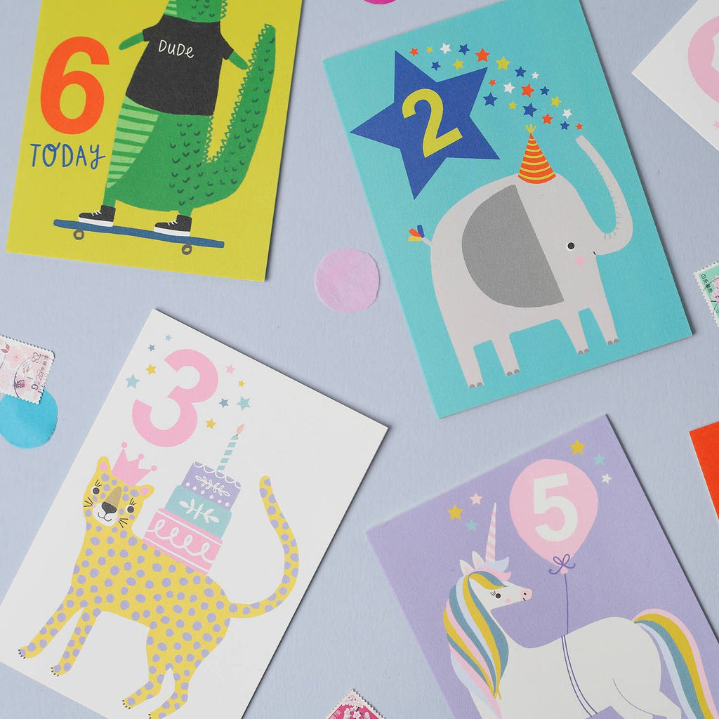 Mifkins - Age 2 Blue Kid's Birthday Card | Children’s Birthday Card