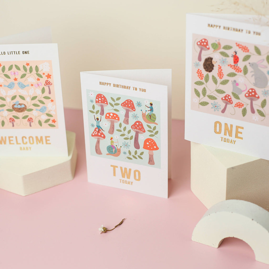Mifkins - Toadstool 2nd Birthday Card | Kid's Card | Age Two Card
