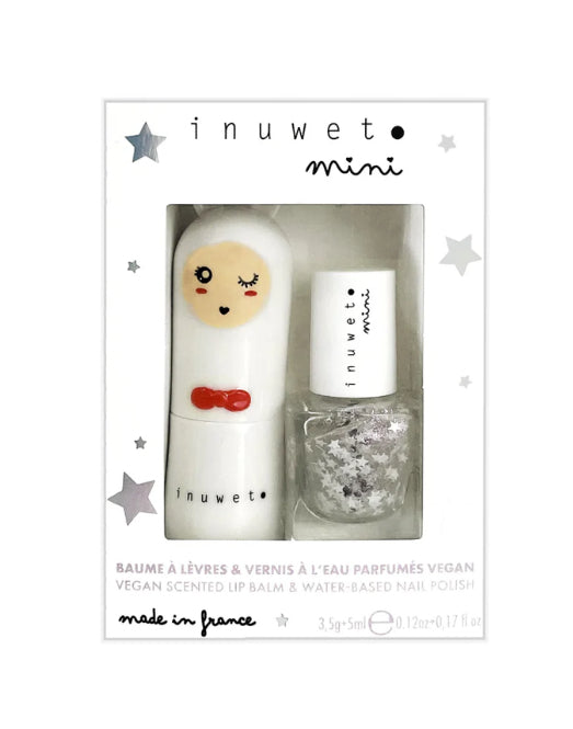 Inuwet Duo White - Lip Balm Cotton Candy + Nail Polish