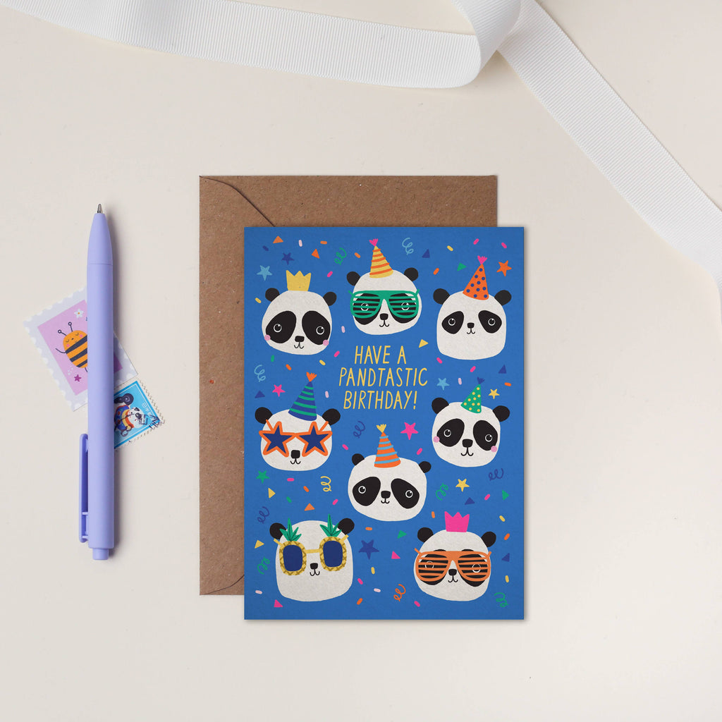 Mifkins - Party Pandas Children's Birthday Card | Kid's Birthday Card