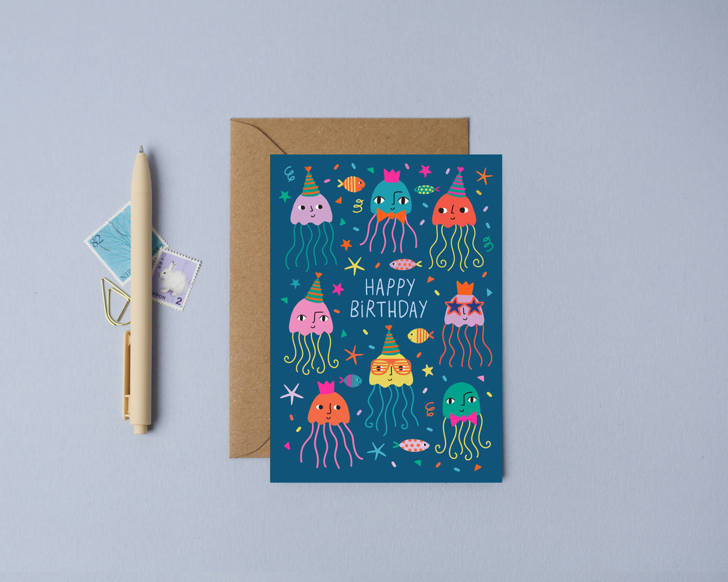Mifkins - Jellyfish Party | Birthday Card | Kid's Birthday Card