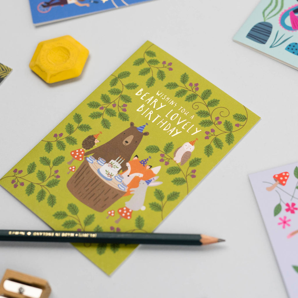 Mifkins - Woodland Party Birthday Card | Fun Kids Animal Card