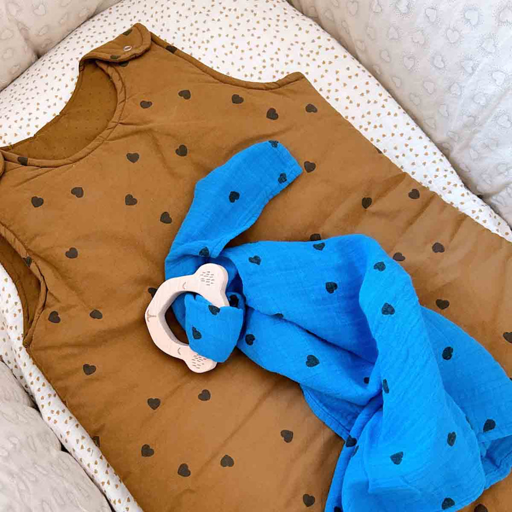 Rose in April - BIANCA SWADDLE HEART GREEK BLUE