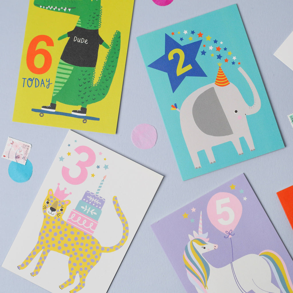 Mifkins - Age 5 Unicorn Kid's Birthday Card | Children’s Birthday Card