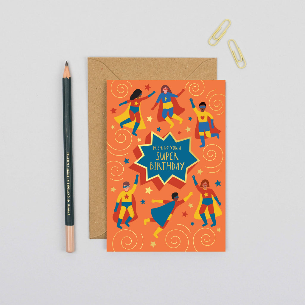 Mifkins - Superheros Birthday Card