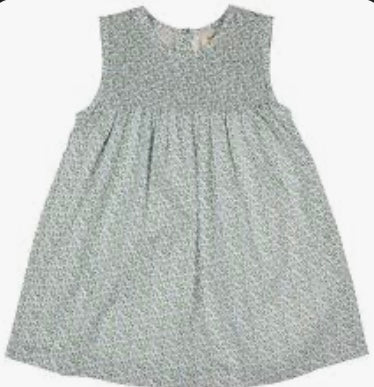 Pigeon Sleevless Smock Dress - Ditsy Blue
