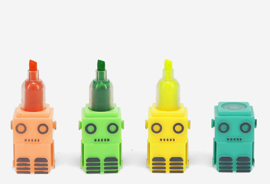 Rex London Robot Stackable Highlighters - Set Of Three