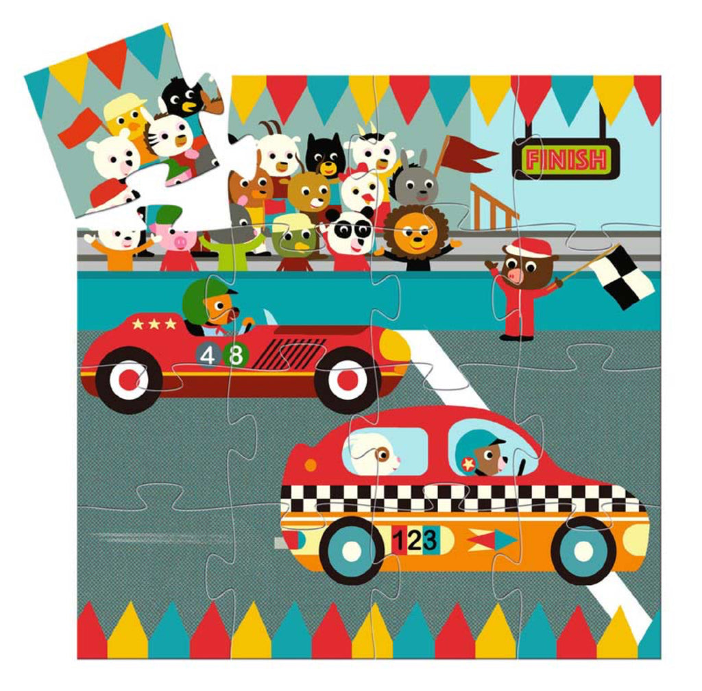 Djeco ‘The Racing Car’ 16 pcs Silhouette Puzzle