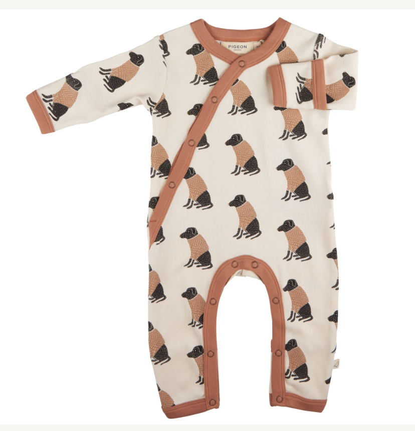 Pigeon Kimono romper (AOP) Labrador, Ivory