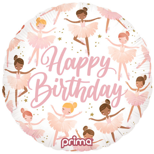 Happy Birthday Ballerina Foil Balloon - 18 Inch