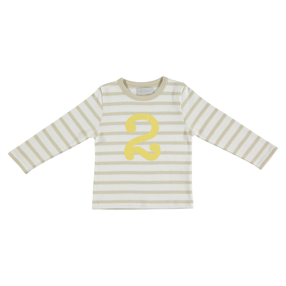 Bob & Blossom Breton Striped Number 2 T Shirt Bananan