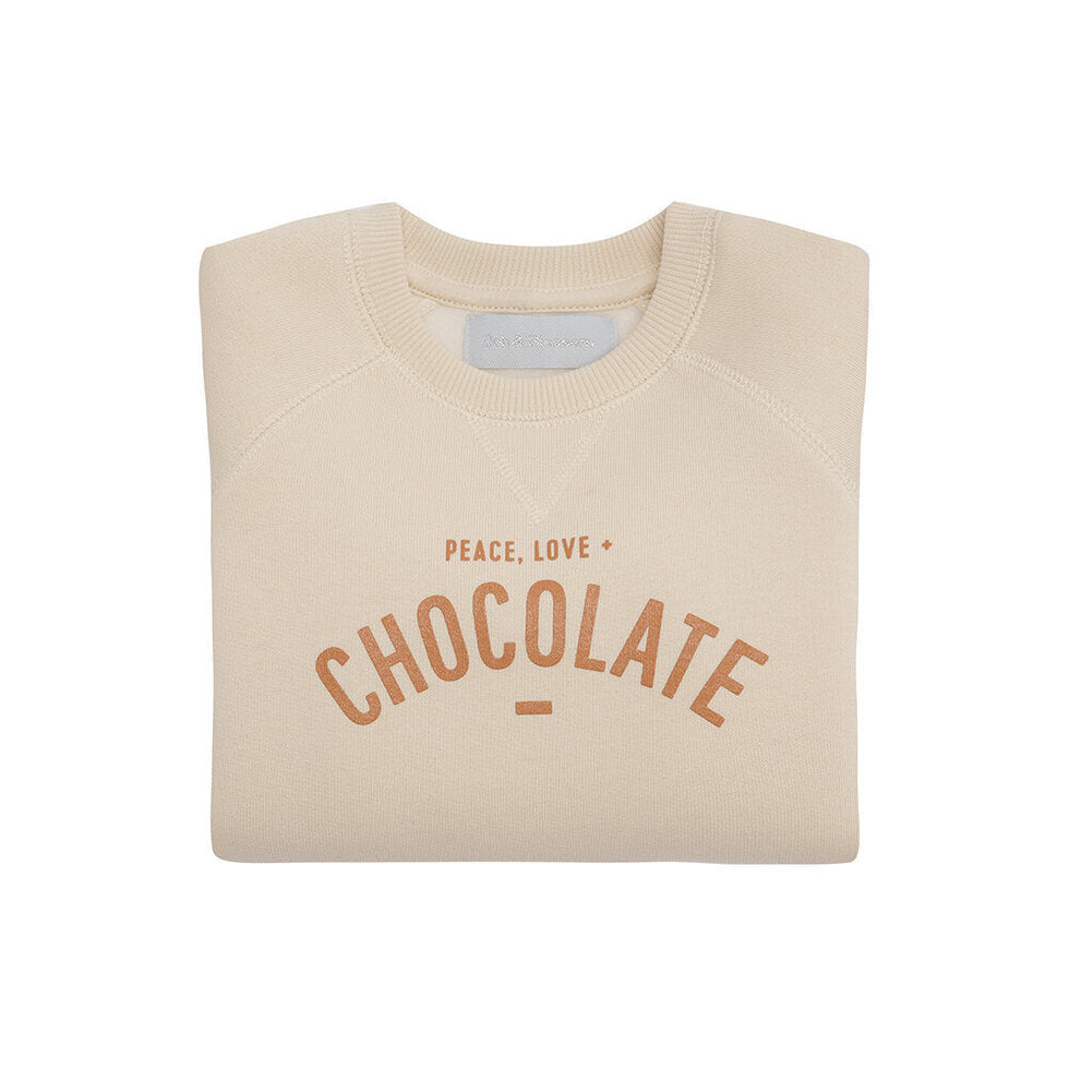 Bob & Blossom Peace, Love + Chocolate Sweatshirt Vanilla
