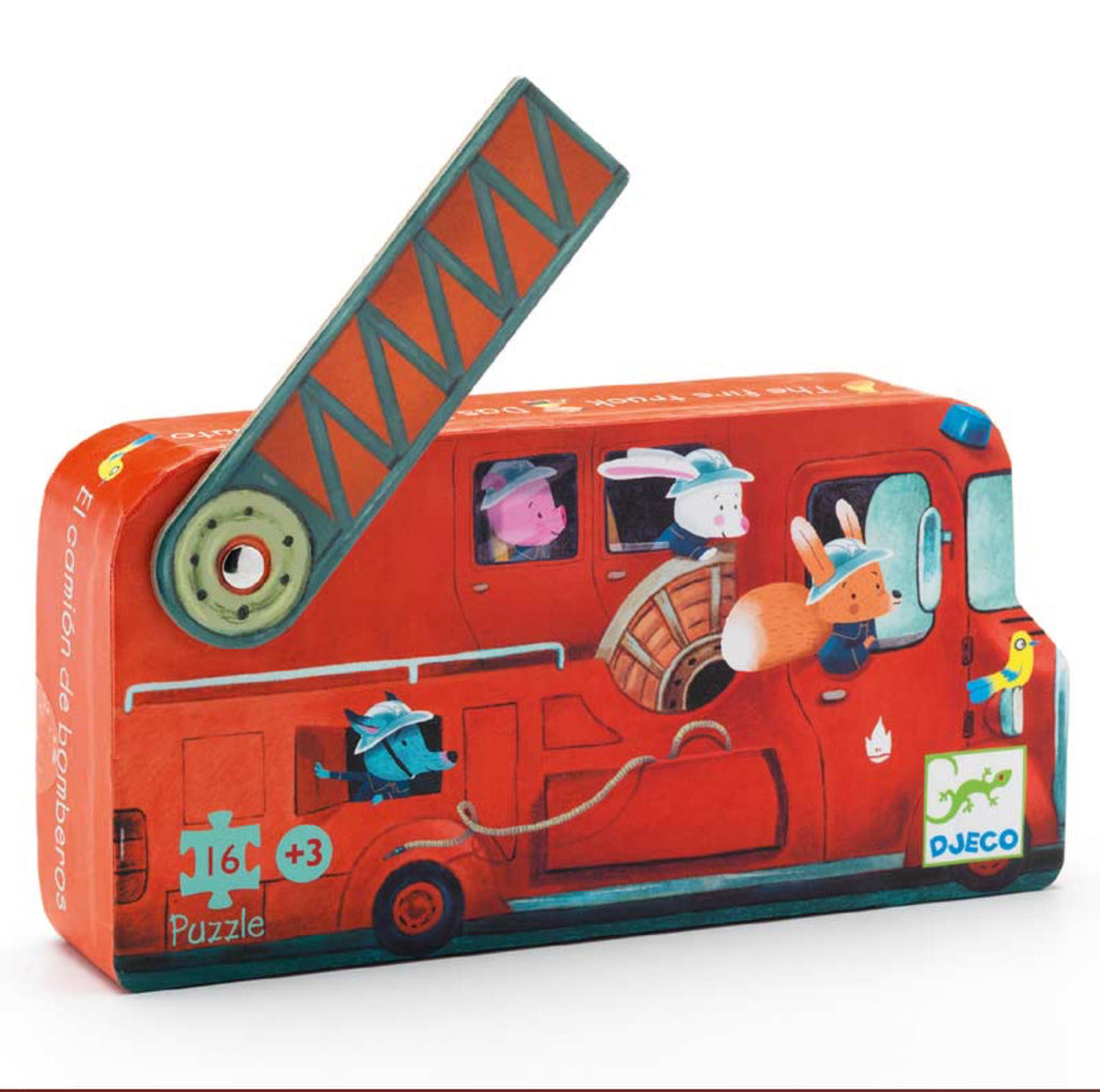 Djeco ‘The Fire Truck’ 16 pcs Silhouette Puzzle