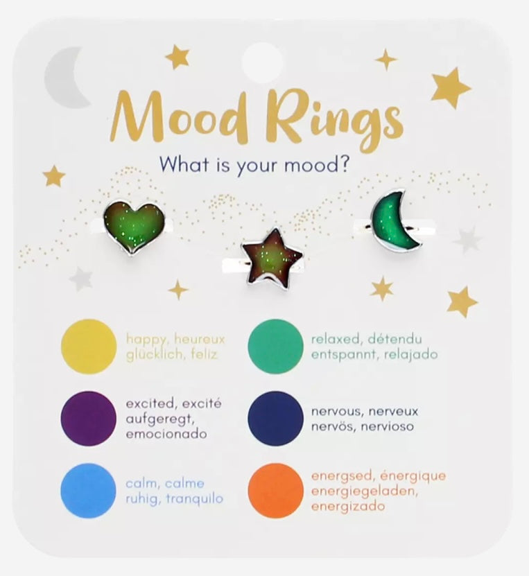 Rex London set of 3 Glitter Mood Rings