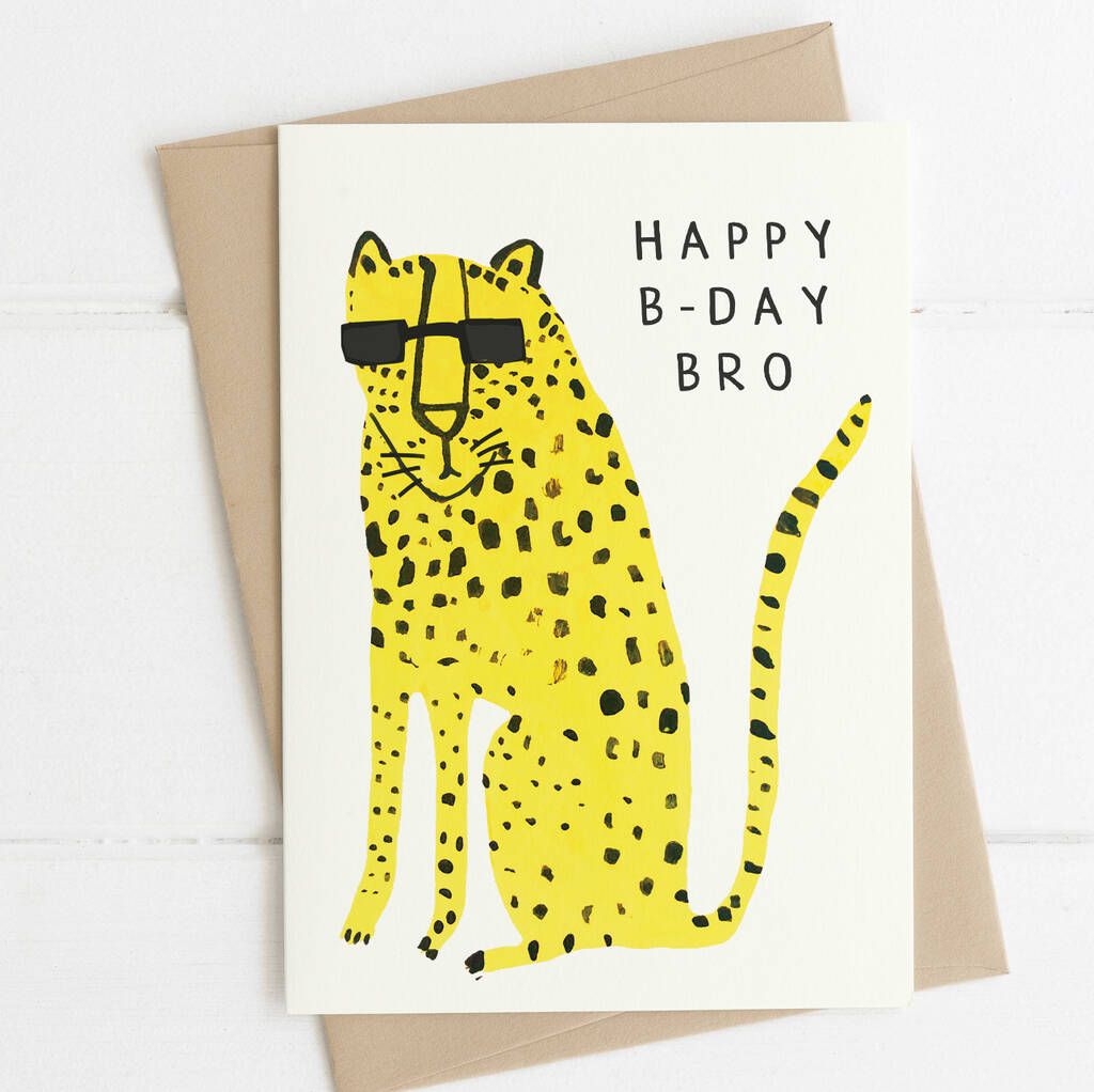 Darcie Olley Brother Birthday Leopard Card