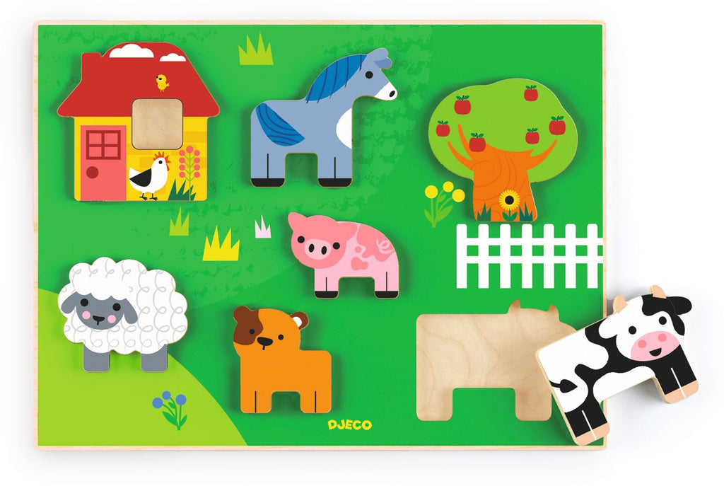 Djeco Baby Animali Wooden Puzzle - Perch