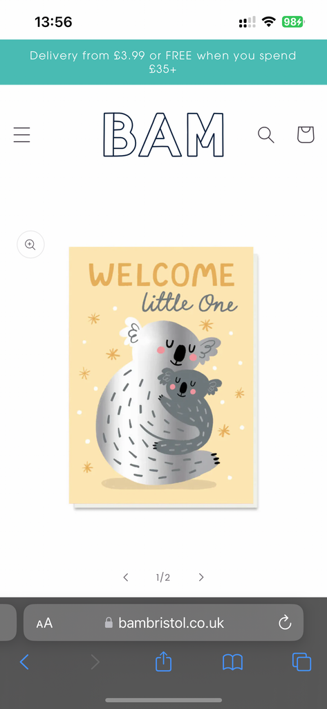 Stormy Knight Koala Cuddles Card