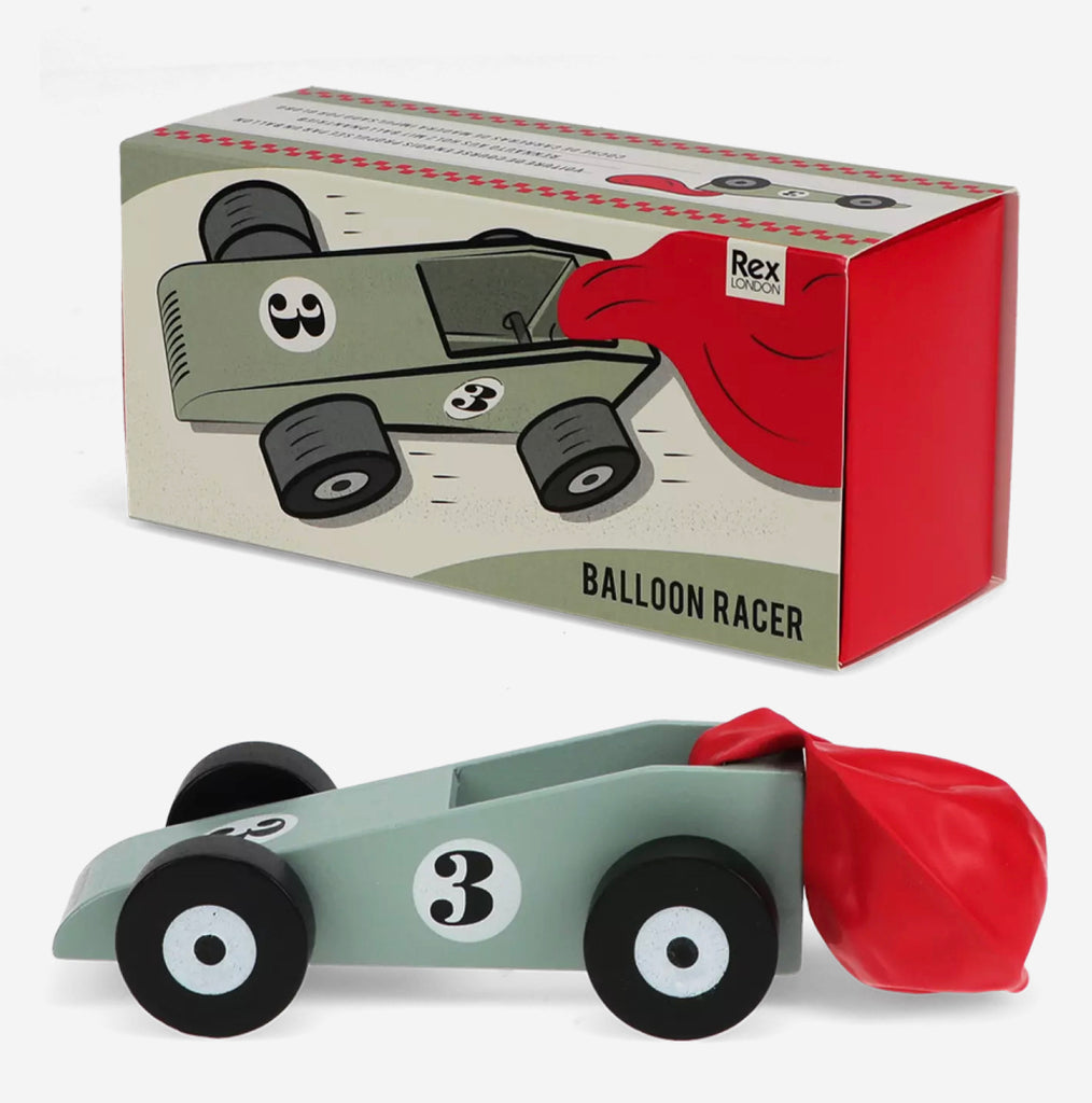 Wooden balloon-powered racing car