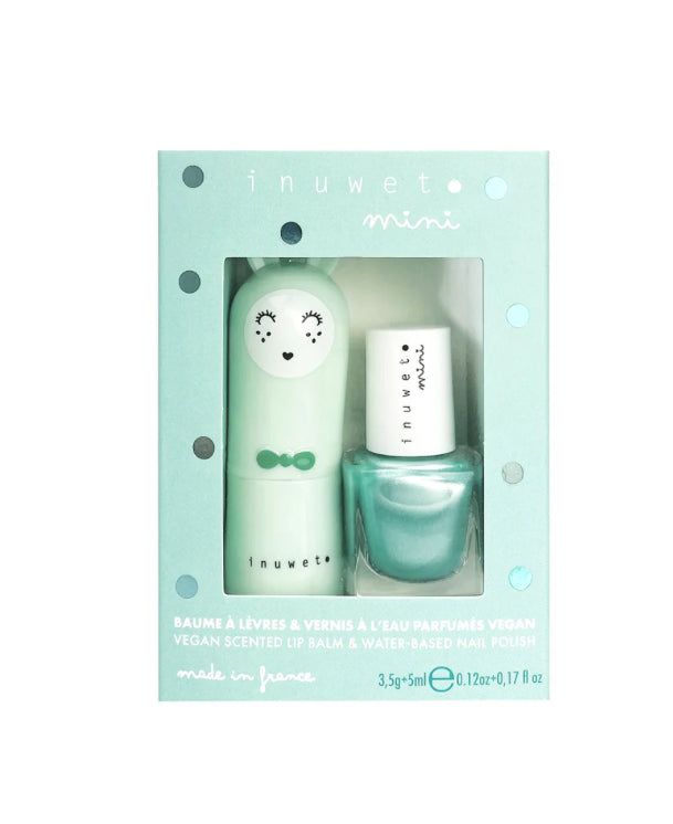 Inuwet Duo Aqua - Lip Balm Apple + Nail Polish Turquoise