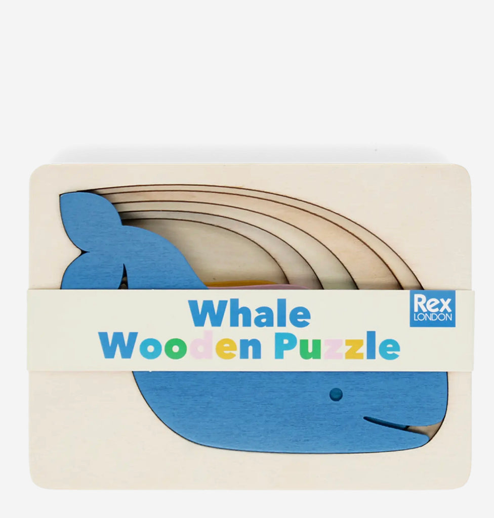 Wooden layered puzzle (5 pieces) - Whale