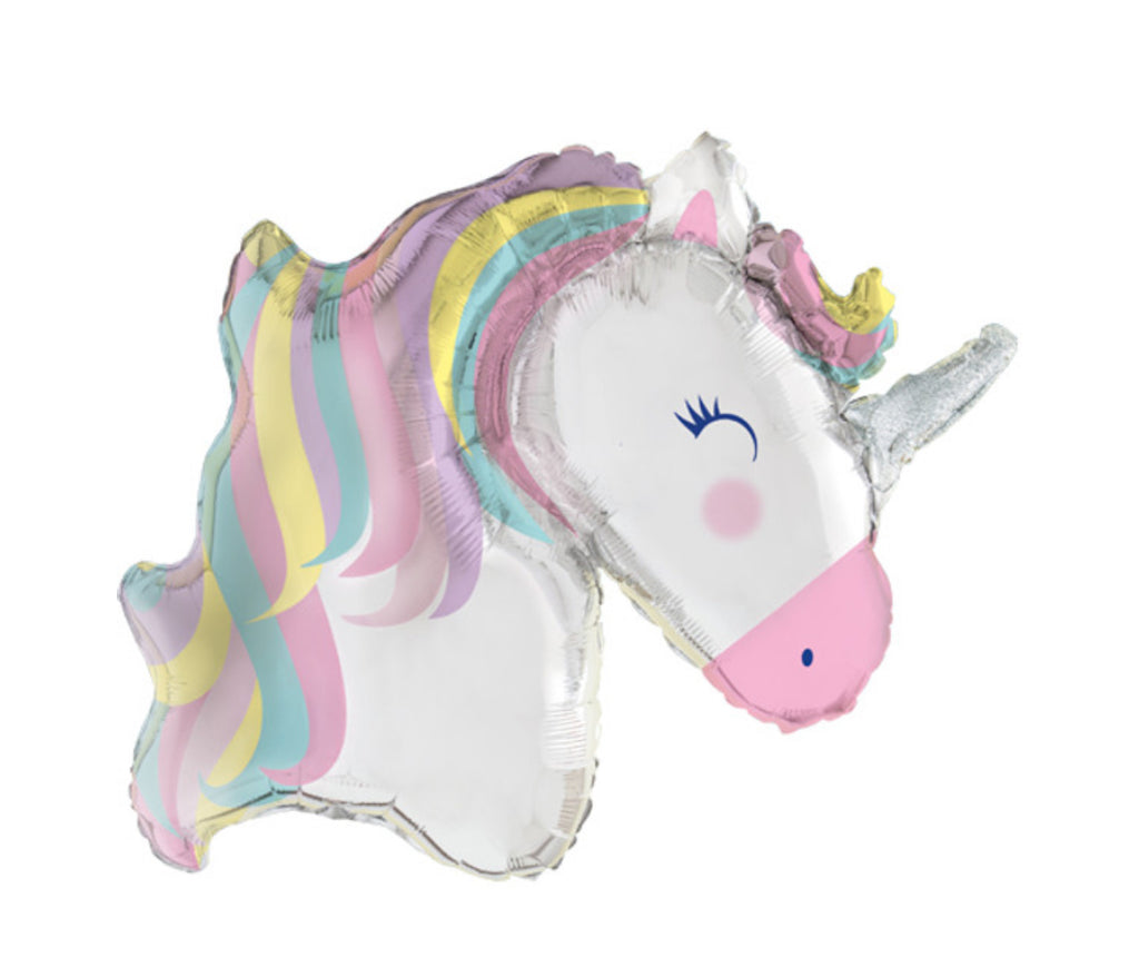 29 Inch Content Unicorn Head Foil Balloon