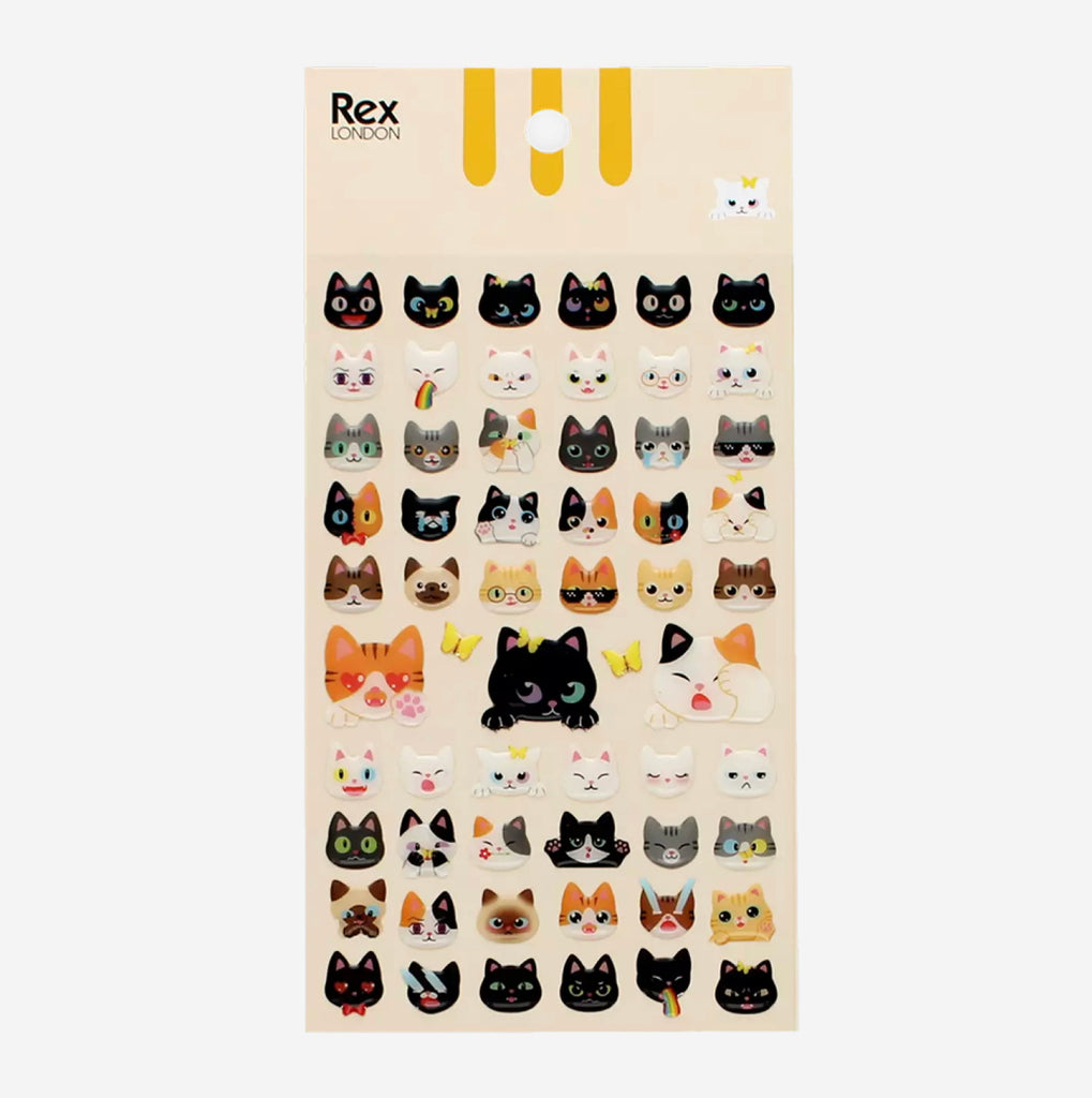 Rex London 3D Puffy Quirky Cat Stickers