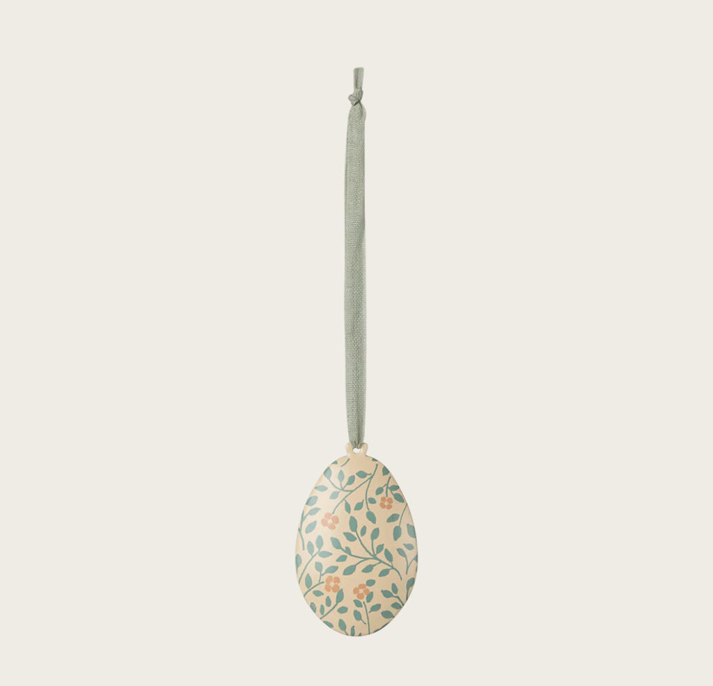 Maileg Metal Easter Egg Ornament, Branches - Dark Mint