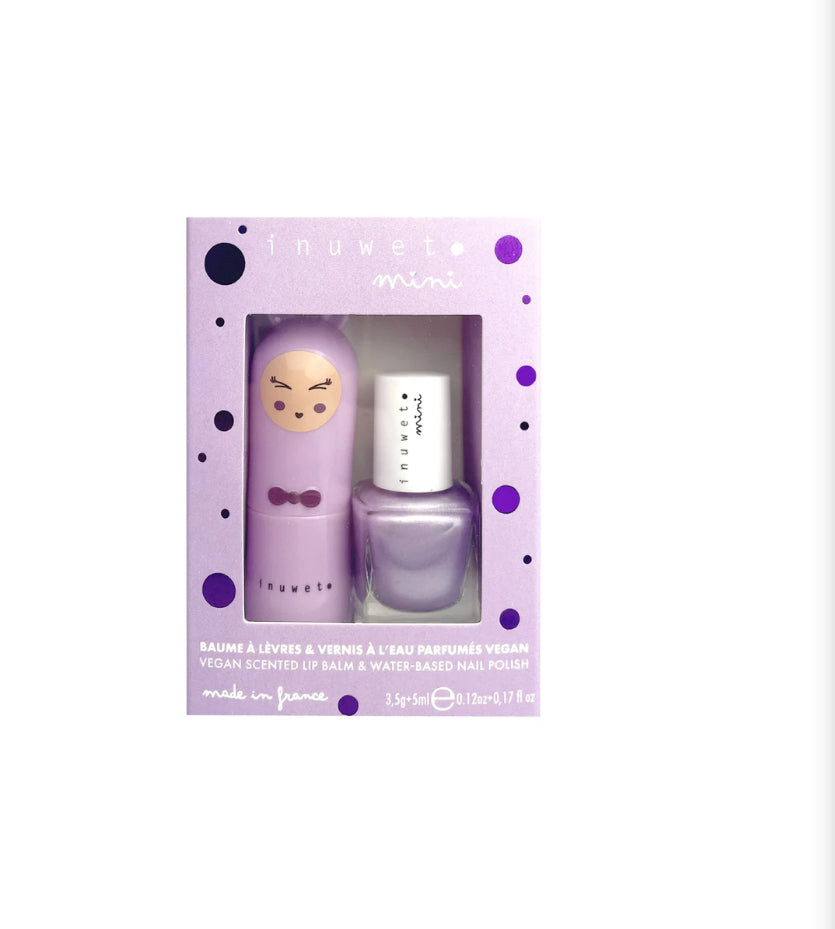 Inuwet Duo Violet - Lip Balm Marshmallow + Nail Polish Violet