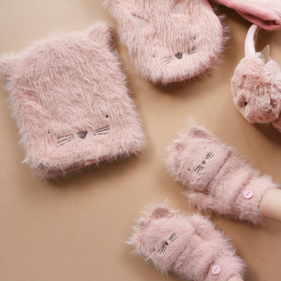 Rockahula Girls Fluffy Faux Fur Clara Cat Gloves