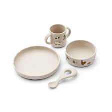 Liewood Vivi printed silicone tableware set- Farm/ Sandy