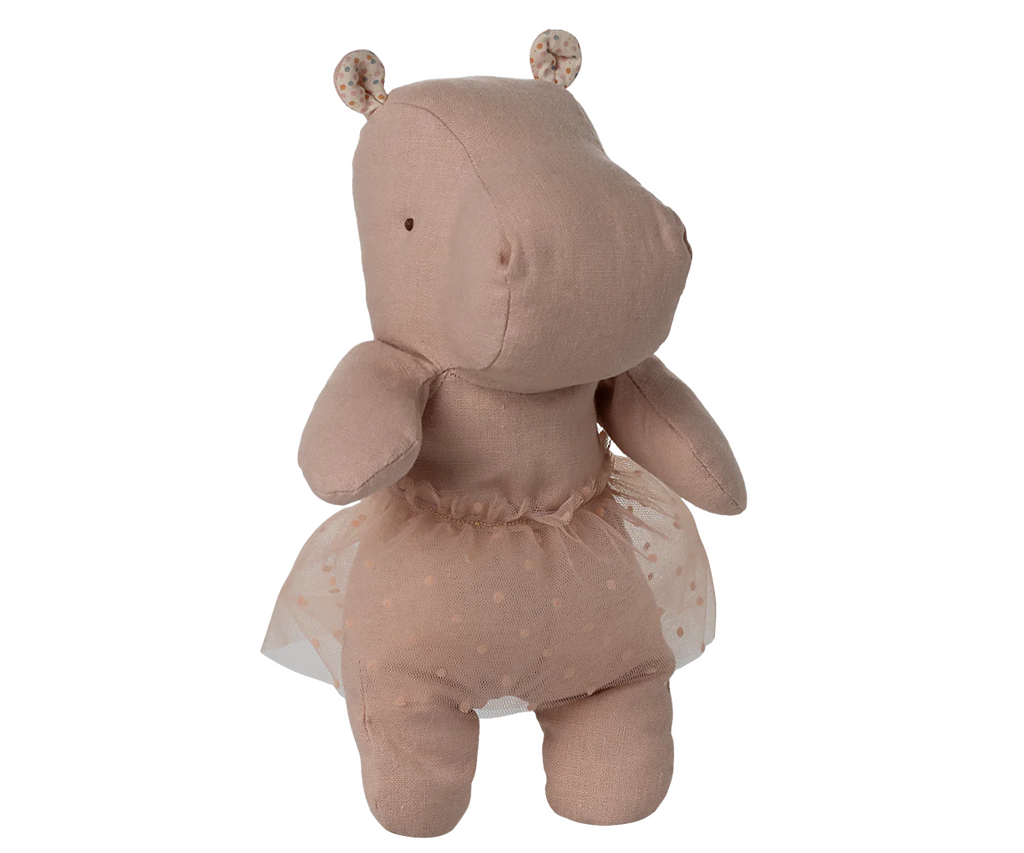 Safari friends, Hippo With Skirt Small - Soft Rose