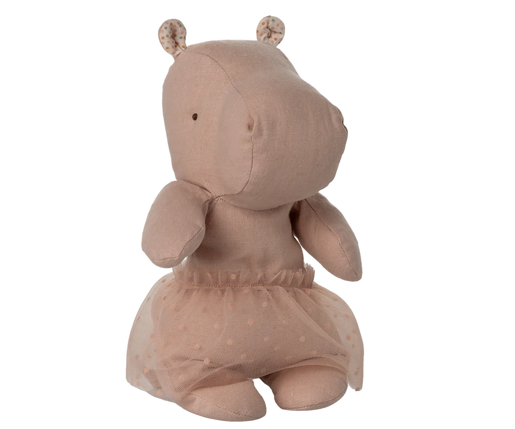 Safari friends, Hippo With Skirt Small - Soft Rose