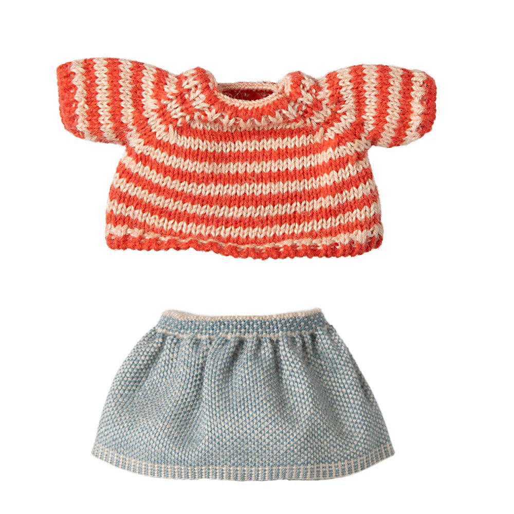 Maileg Knitted Sweater & Skirt For Big Sister Mouse