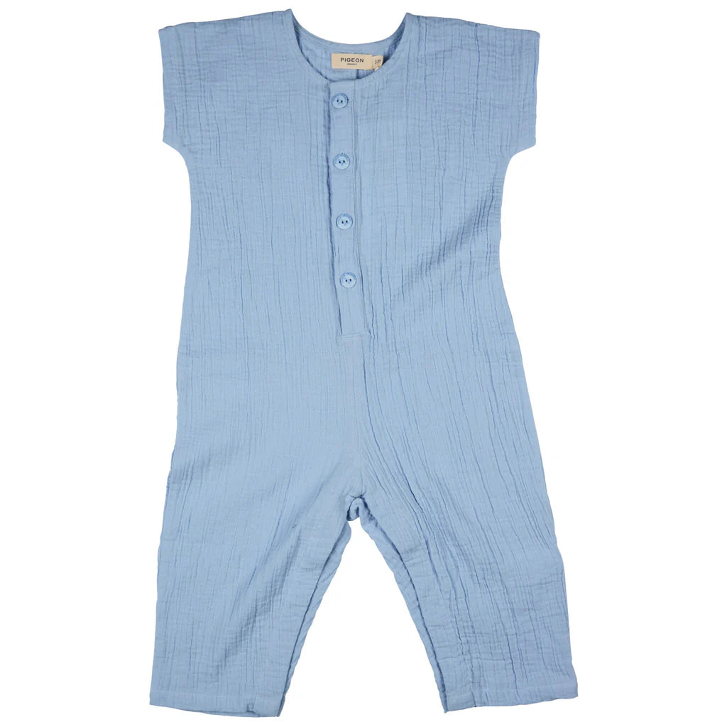 Pigeon Organics - Pale blue Muslin Jumpsuit