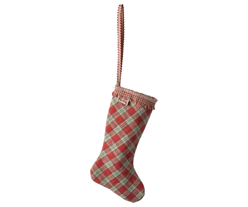 Maileg Stocking Ornament - Checker Red
