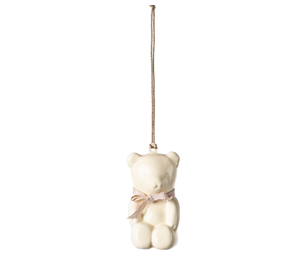 Maileg Metal Ornament Teddy Bear - Off White/Rose