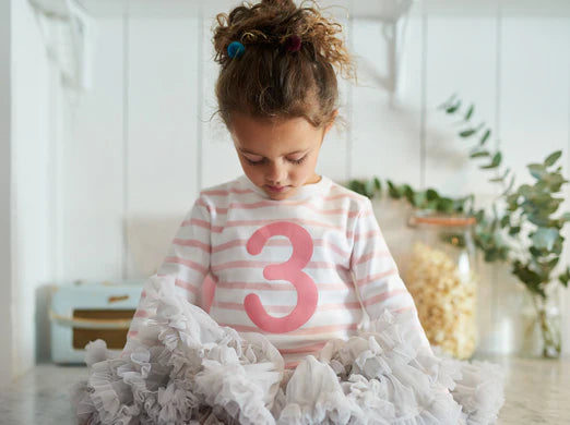 Bob & Blossom Striped T Shirt Age 1 - Dusty Pink & White