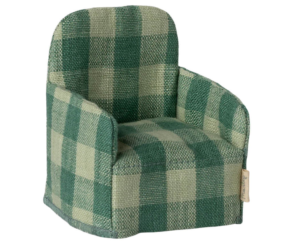 Maileg Mouse Chair - Green Check