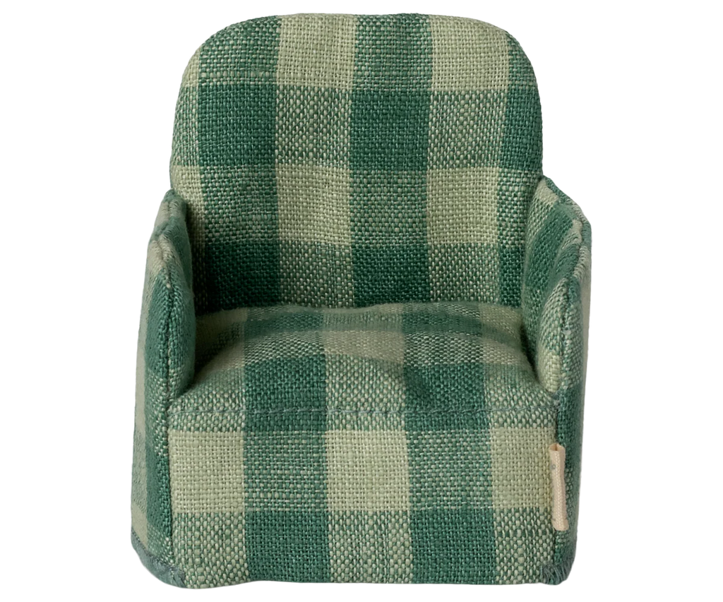 Maileg Mouse Chair - Green Check