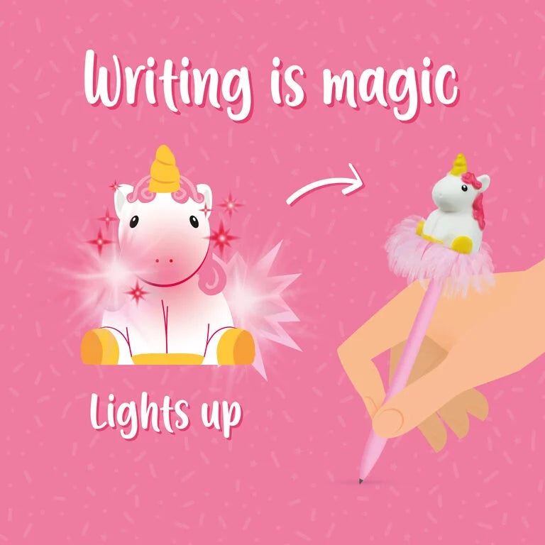 Legami Light-up Ballpoint Pen - Unicorn - Writing is Magic