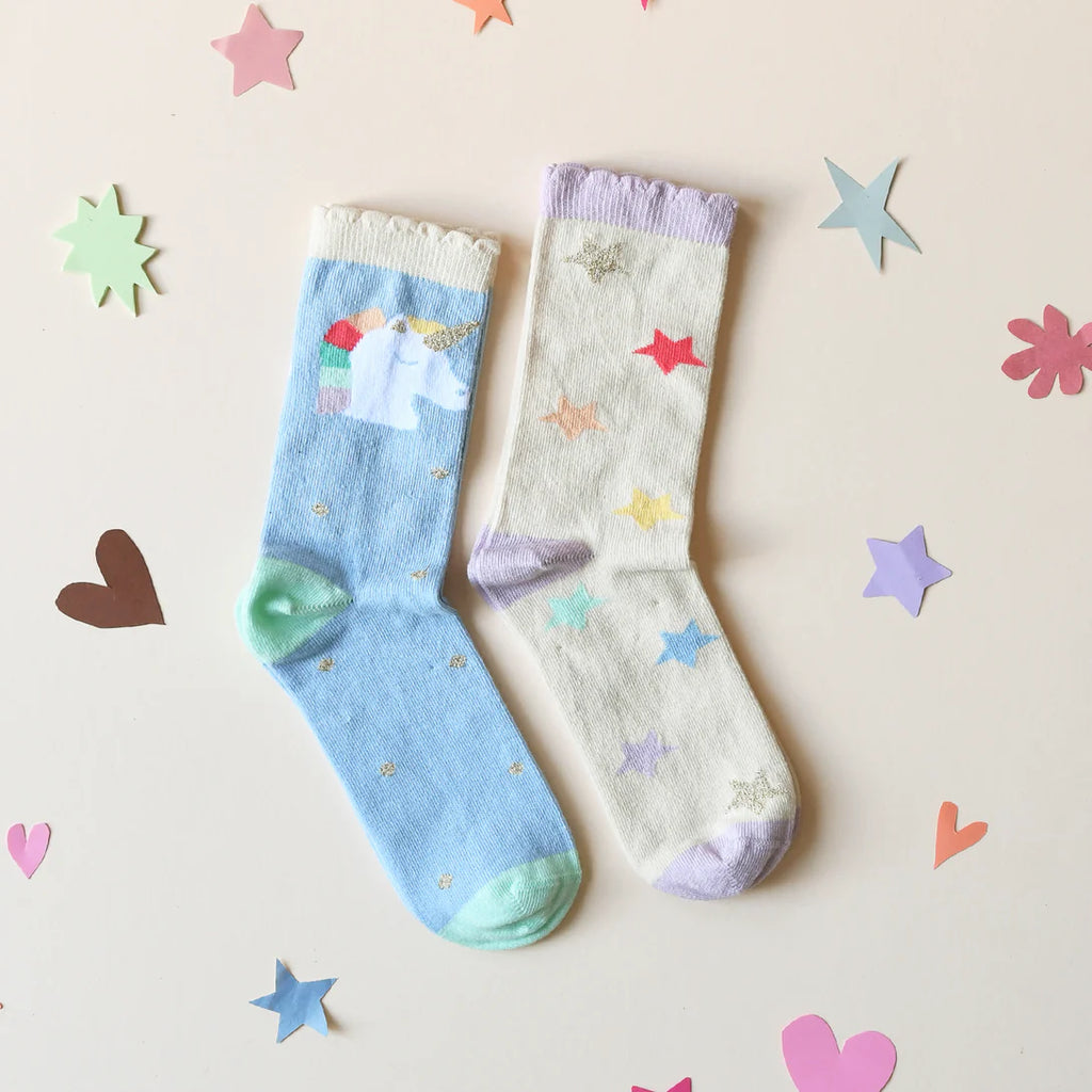 Rockahula Rainbow Unicorn 2 pack Socks