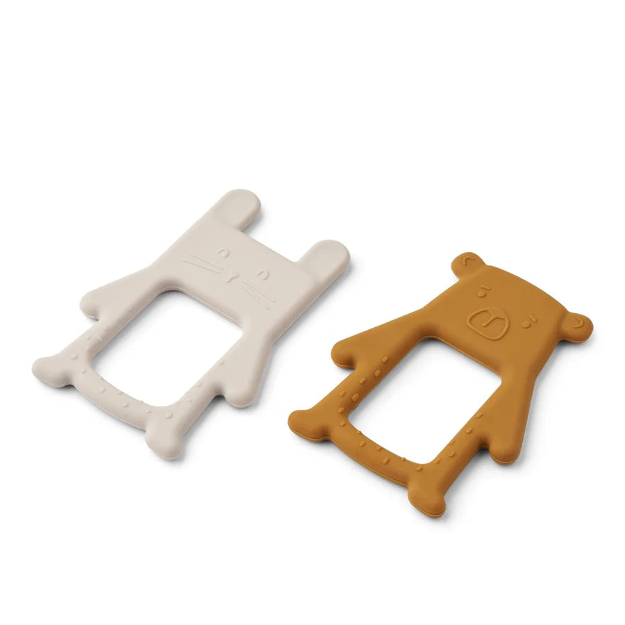 Jonathon Teether 2-pack - Sandy/ Golden caramel