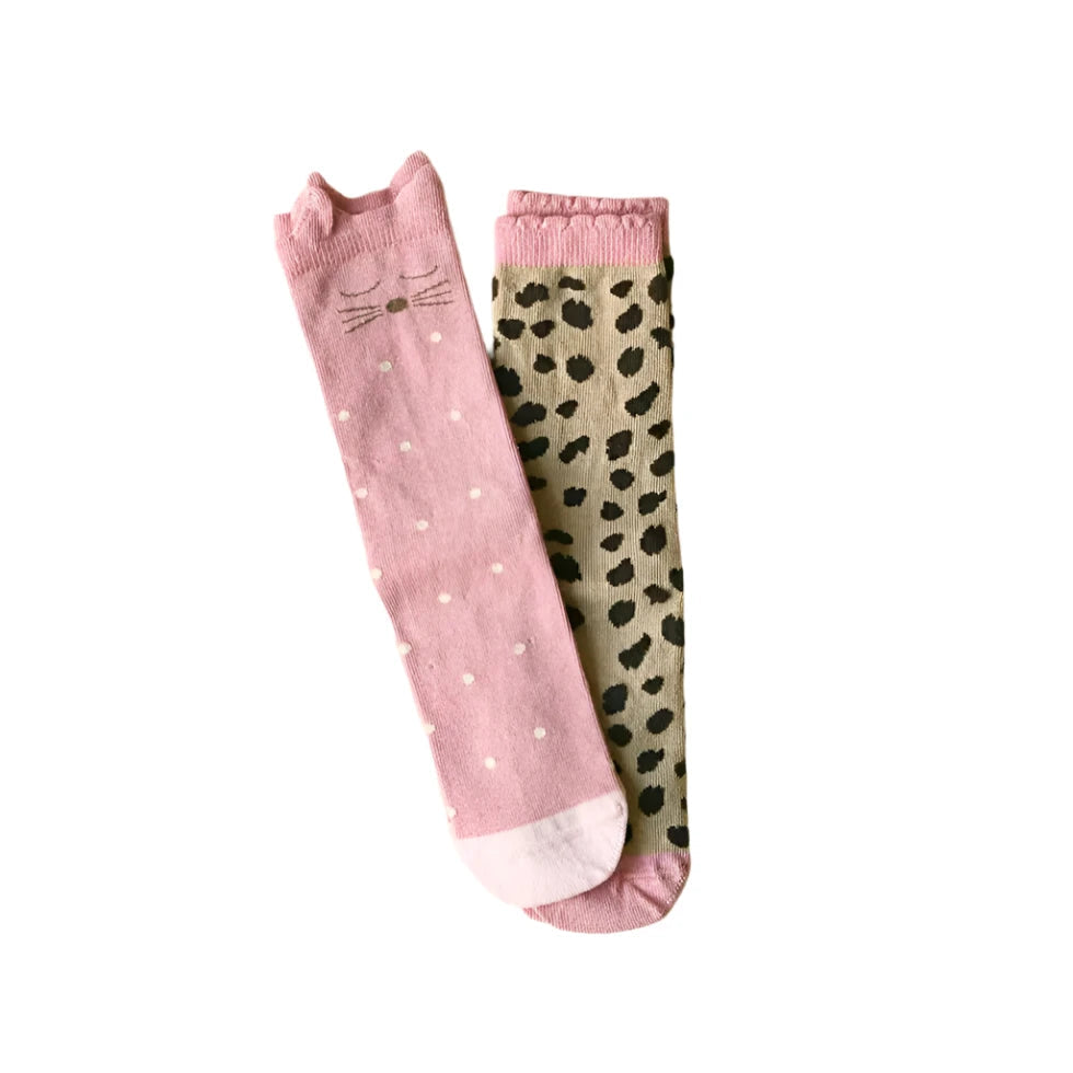 Rockahula Clara Cat Leopard 2 pack Socks