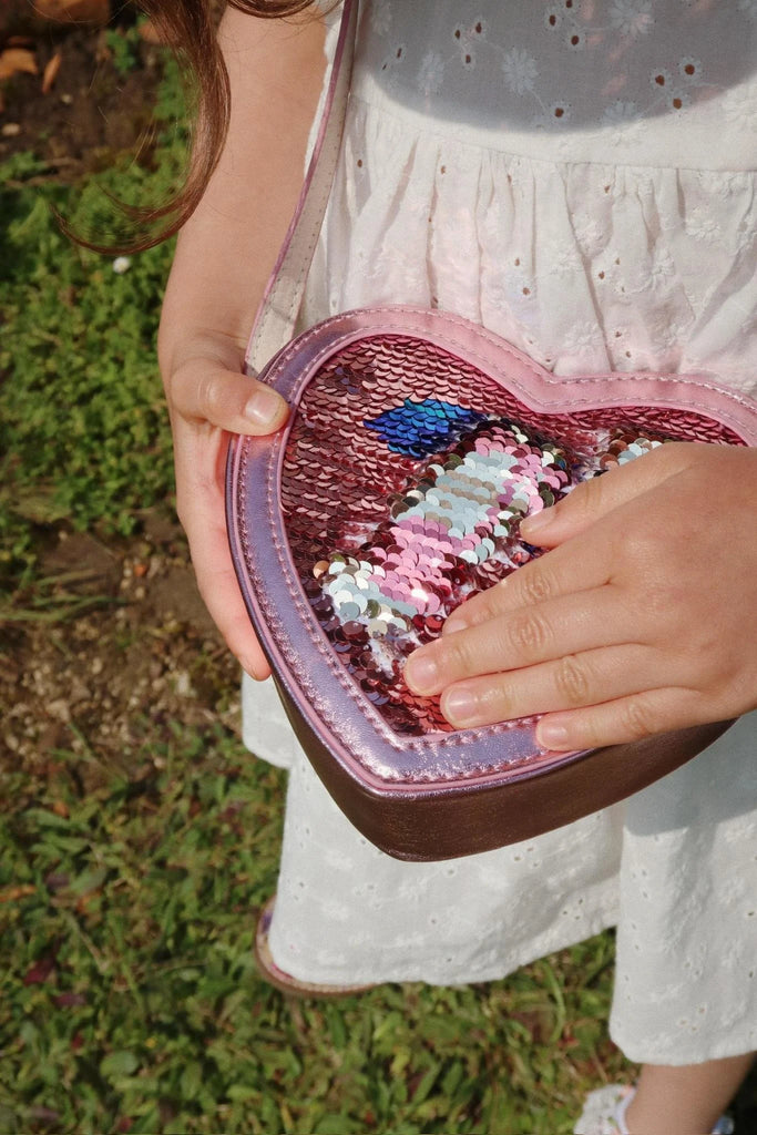 Konges Slojd - tut heart sequin bag rose