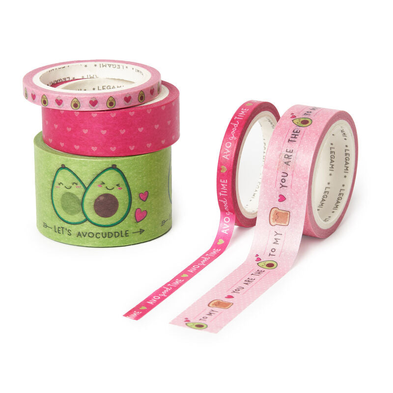 Legami Set of 5 Avocado & Toast Paper Sticky Tapes - Tape By Tape