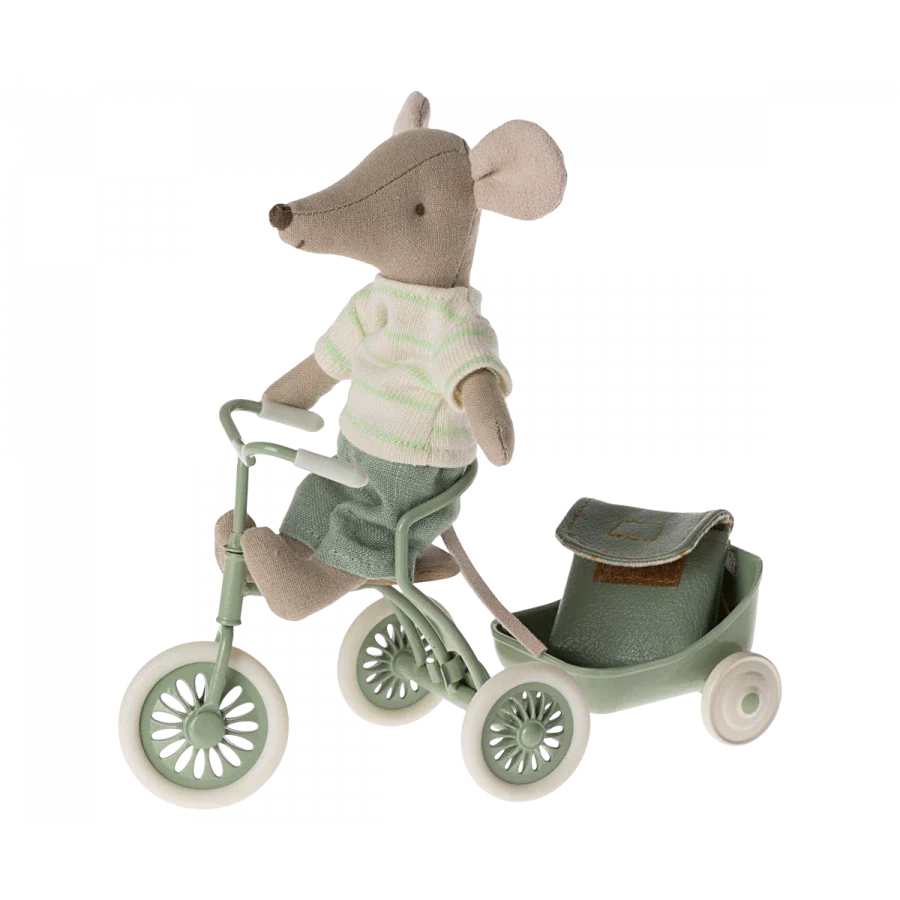 Maileg Tricycle Mouse Big Brother With Bag