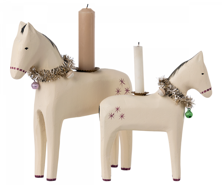 Maileg Wooden Horse Candle Holder Large